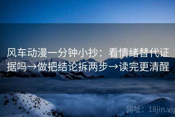 风车动漫一分钟小抄：看情绪替代证据吗→做把结论拆两步→读完更清醒