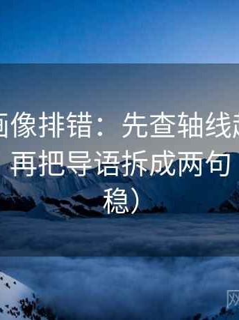 香蕉漫画像排错：先查轴线起点是不是动过，再把导语拆成两句（读完更稳）