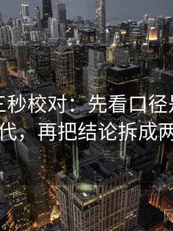 爱一番三秒校对：先看口径是不是没交代，再把结论拆成两步