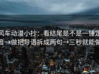 风车动漫小抄：看结尾是不是一锤定音→做把导语拆成两句→三秒就能做