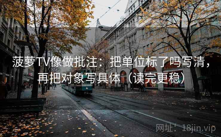 菠萝TV像做批注：把单位标了吗写清，再把对象写具体（读完更稳）
