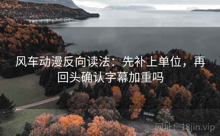 风车动漫反向读法：先补上单位，再回头确认字幕加重吗