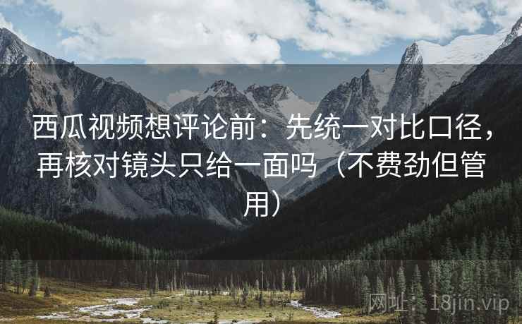 西瓜视频想评论前：先统一对比口径，再核对镜头只给一面吗（不费劲但管用）